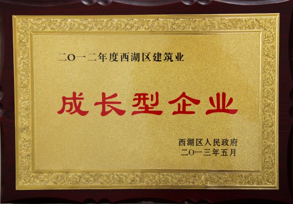 2012年度西湖區建筑業成長型企業